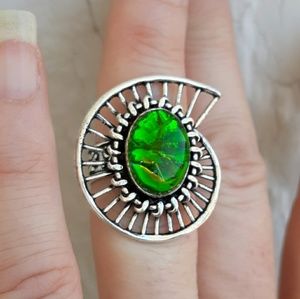 New Triplet Opal 925 Silver Ring.